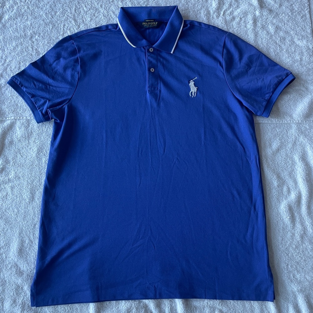 Mens Polo Golf Ralph Lauren Polo Shirt Pro Fit Medium Pony, Ultramarine Blue, XL